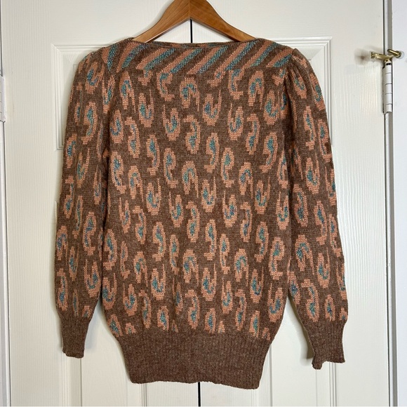 Joseph Le Bon Vintage Paisley Sweater Small Metallic Cottagecore Wool Mo… - Picture 1 of 5